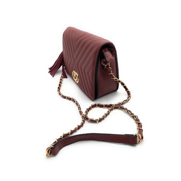 Tassel Pattern Stitch Crossbody Purse New - Picture 4 of 4